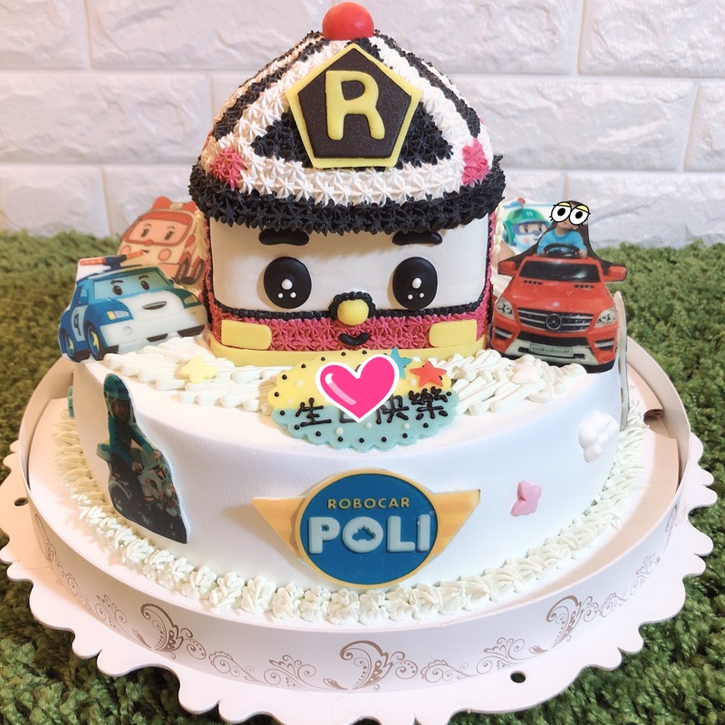 羅伊/波利/Poli/Roy/羅伊造型蛋糕/波利造型蛋糕/造型蛋糕/客製蛋糕/立體車車蛋糕