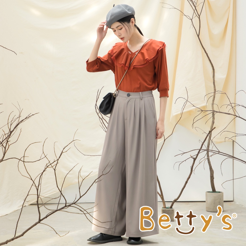 betty’s貝蒂思(15)質感垂墜面料親膚寬褲(中灰)