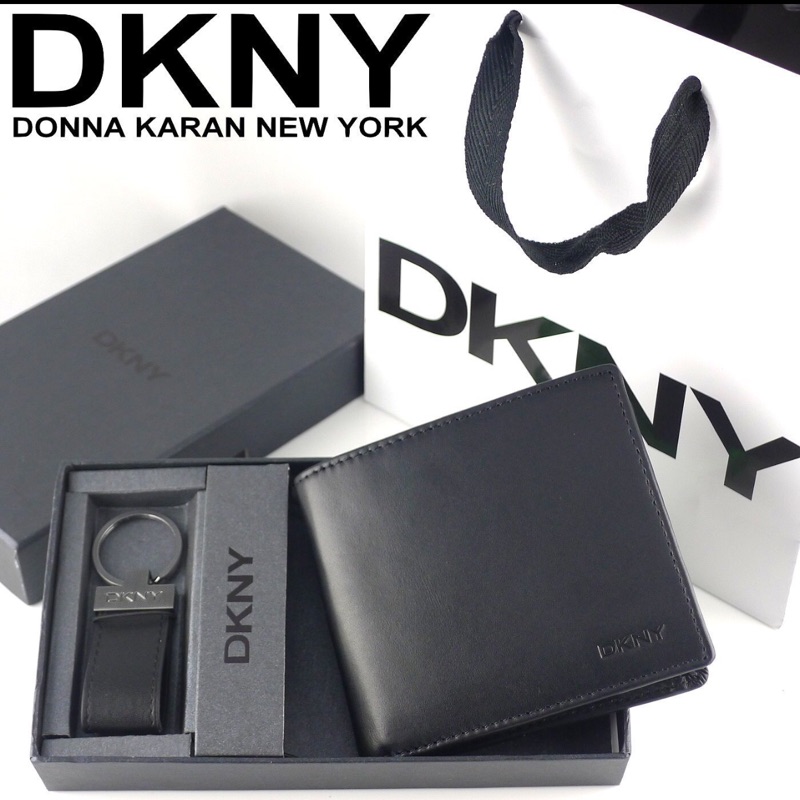 DKNY 皮夾 +鑰匙圈 超值禮盒組 零錢袋 真牛皮