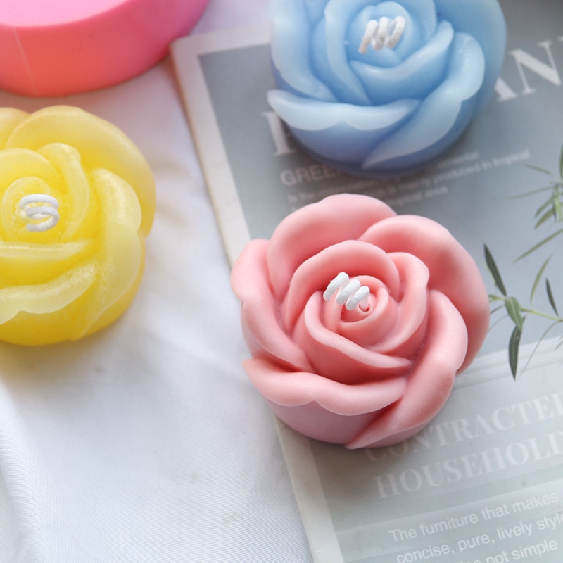 3D立體大玫瑰花香薰蠟燭模具 DIY蛋糕裝飾花模 手工皂花朵肥皂模具