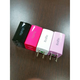 臺灣安規認證KooPin/EZGO 粉彩萬用雙孔USB高速充電器 快速 安全 穩定
