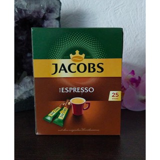 代購德國 JACOBS Espresso 無糖即溶,義式濃縮純黑咖啡 1.8gx25條, 無糖無奶精, 隨身包