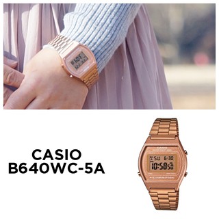 【金台鐘錶】CASIO 卡西歐 (中性錶) LED照明 (時尚玫瑰金) B640WC-5A