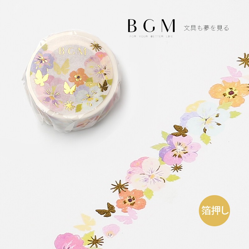 莫莫日貨 21 3月新品日本進口bgm 燙金金箔和紙膠帶 花開時節 整捲 Sptw007 蝦皮購物