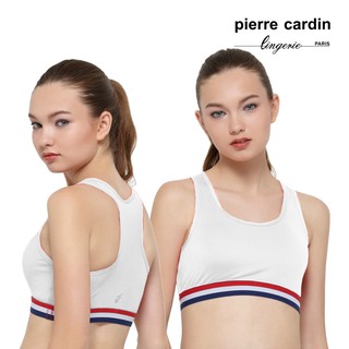 【pierre cardin 皮爾卡登女性內衣】極簡時尚挖背無鋼圈運動內衣 (單件-WHT-白)-201-1036