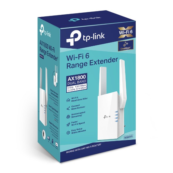 公司貨~TP-Link RE605X AX1800 雙頻無線網路WiFi 6訊號延伸器(Wi-Fi 6 中繼器)