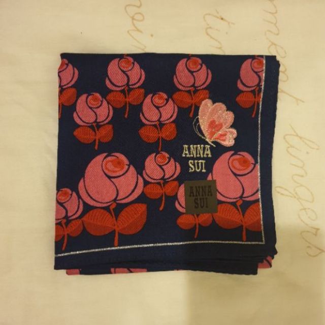ANNA SUI安娜蘇 純棉絲質手帕  日本最新款 2019.09 購入