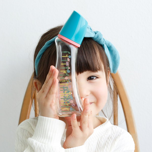 《日本製，預購》Dr. Betta 蓓特 小花 玻璃奶瓶(Brain GF5-200ml)【Baby IN日製童裝】