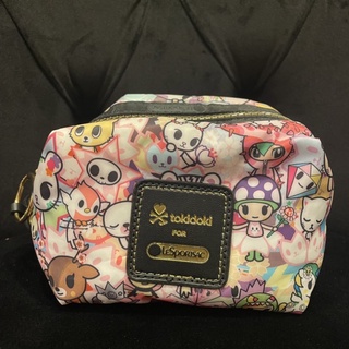 tokidoki x lesportsac化妝包 拉鏈袋 粉色