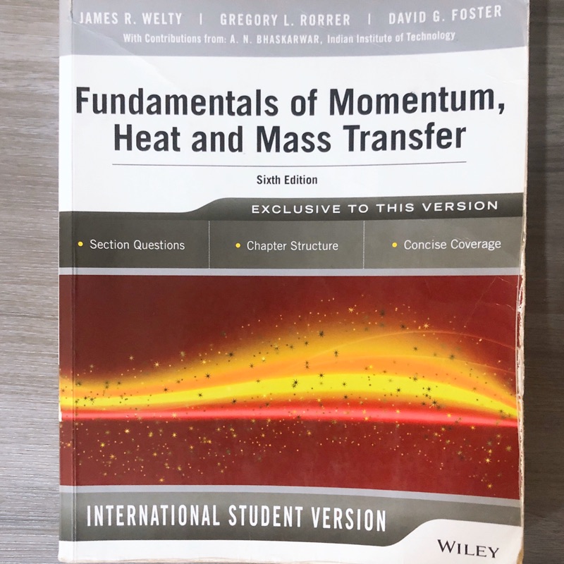 二手 化工單元操作與輸送現象 Wiley 第六版 fundamentals of momentum heat mass