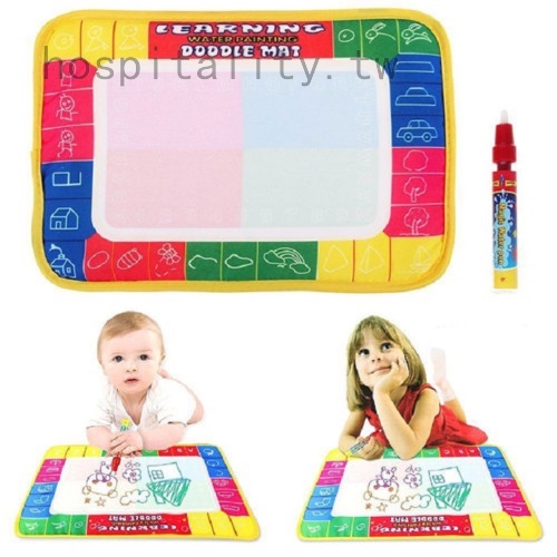 兒童神奇水畫布寫字毯塗鴉寶寶兒童玩具 兒童神奇魔法水畫布水寫布 （加畫筆）寶寶創意繪畫繪畫塗鴉寫字爬行毯 可重复使用