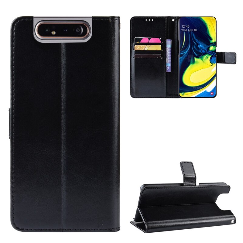 SAMSUNG 適用於三星 Galaxy A80 A90 A42 5G A10E A70E 錢包矽膠手機保護套的翻蓋皮套