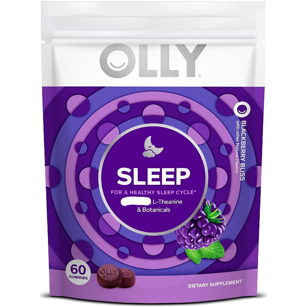 ⭐現貨 美國 代購 Olly 軟糖 植物 茶氨酸 壓力 黑莓 紫色 補充包 3毫克 薄荷 洋甘菊 茶胺酸 檸檬香蜂草