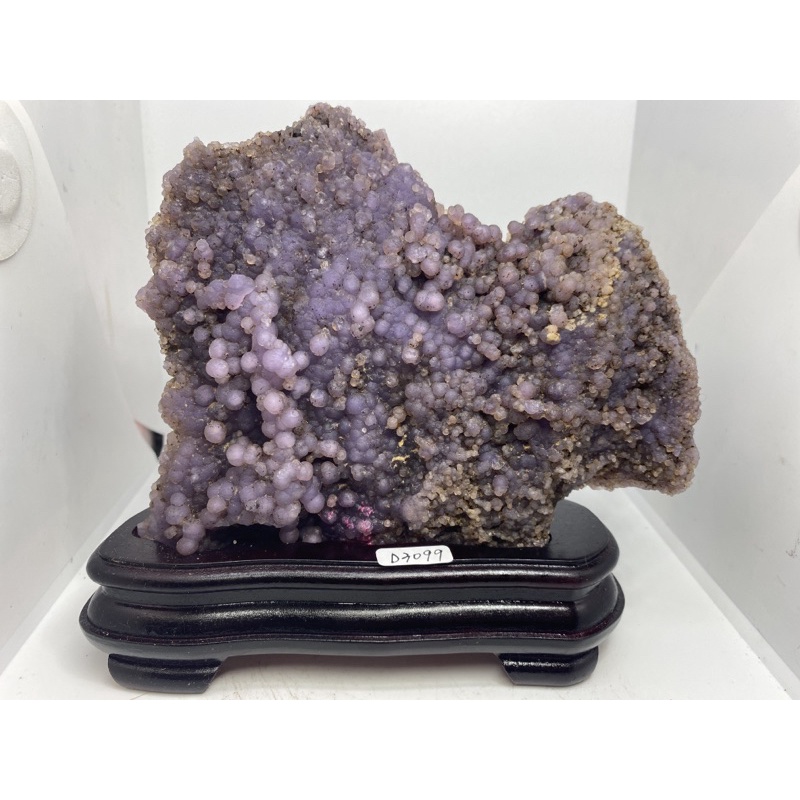 D3099天然寶石原礦/紫葡萄石 原礦 紫葡萄 葡萄原礦 擺件 送訂製木座 含座重量約888g