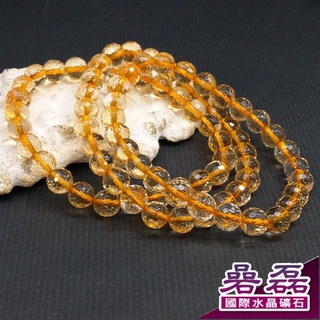 《碞磊國際》黃水晶 聚財 帶來財富 天然層色 鑽切 7mm 圓珠手串(隨機出貨)【編號】DAYE0018