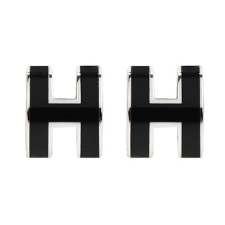 Hermes Mini Pop H earrings 經典H簍空耳環(黑/銀)｜JS Maxx官方旗艦館