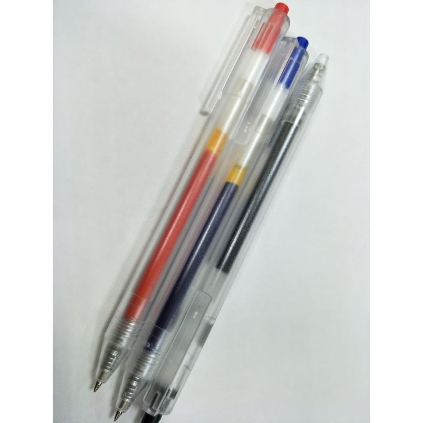 無印風按動式中性筆-紅筆藍筆黑筆~可以加購擦擦筆芯唷
