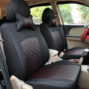 仿真絲素面通用型汽車座套/座椅套全車10件套(米.黑二色) 超值組