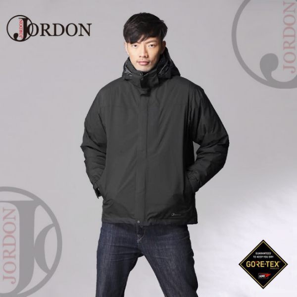 【JORDON 橋登 男 GORE-TEX 二件式羽絨外套《黑色》】1075/防水外套/羽絨/悠遊山水