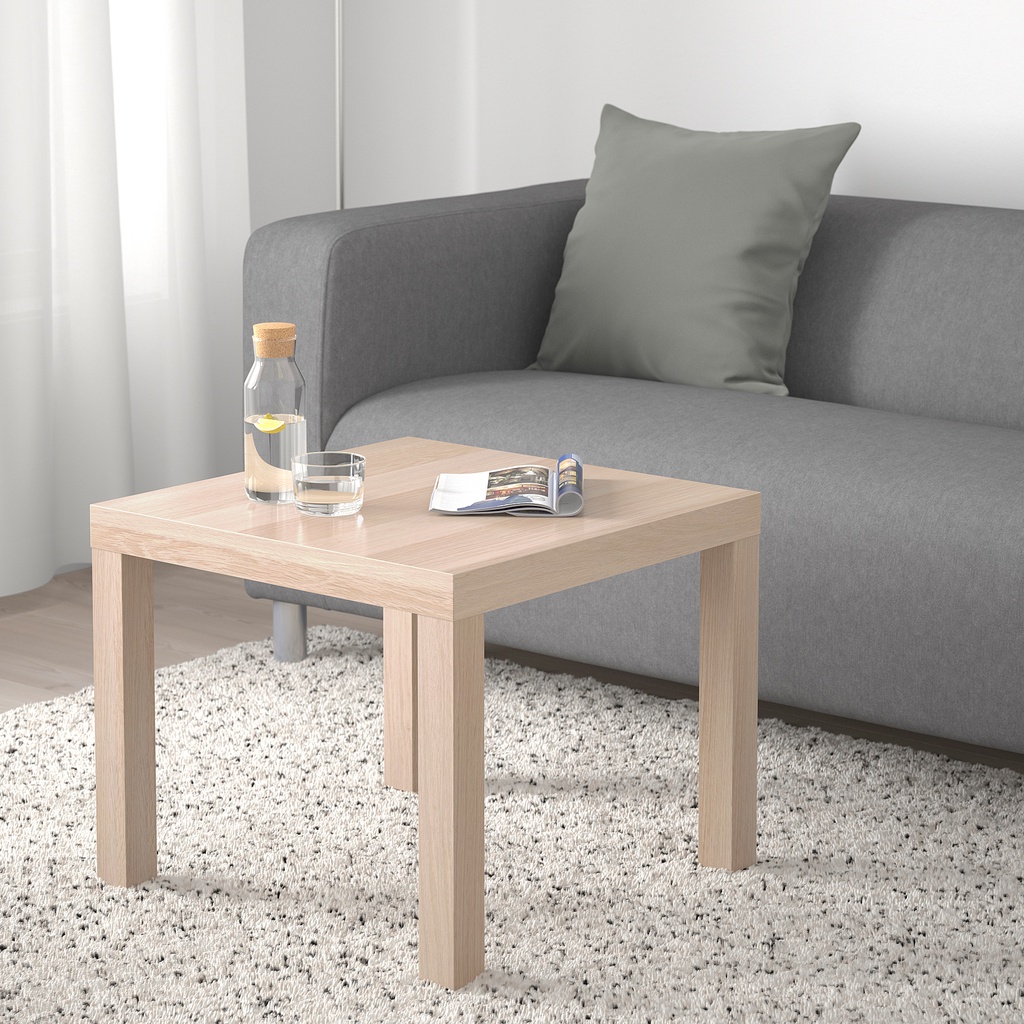 北歐工業LOFT風格經典IKEA宜家LACK邊桌咖啡桌茶几餐桌方桌/染白橡木紋/55x55x45/二手八成新/特$200