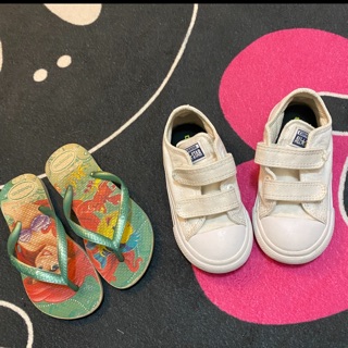 havaianas 女童巴西夾腳拖 converse 白布鞋 小美人魚