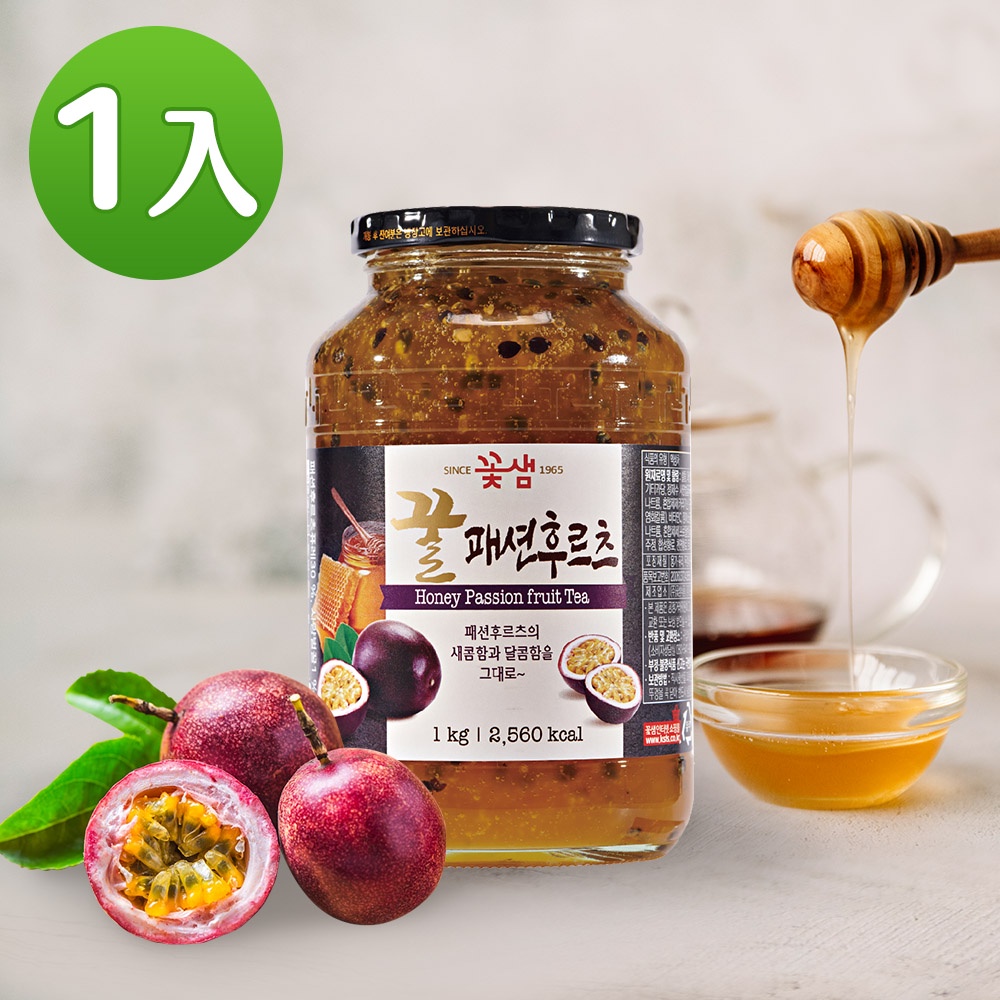 【韓味不二】韓國花泉 頂級蜂蜜百香果茶 1kg (25.11.26) 韓國柚子茶 優格果醬 麥片