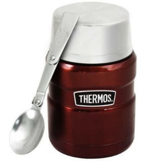 THERMOS膳魔師 不鏽鋼真空保溫悶燒罐/食物罐470ml-咖啡紅(SK3000)