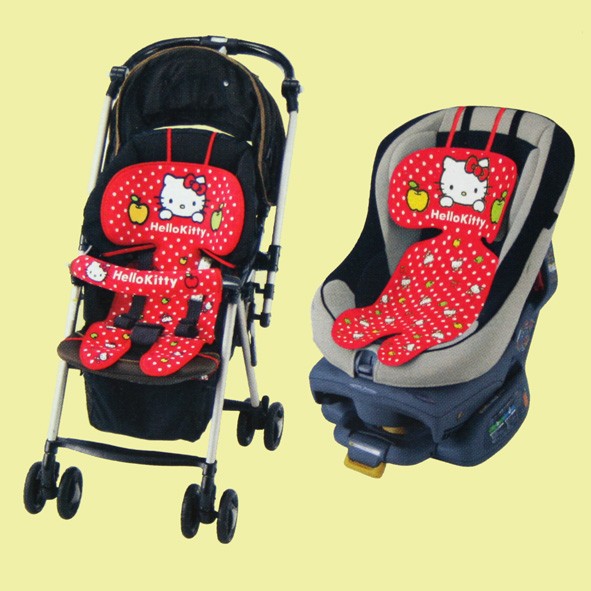 日本 PINOCCHIO Hello Kitty 推車座墊 汽座座墊 嬰兒車靠墊座椅 兒童安全座墊靠墊 嬰兒推車坐墊座墊