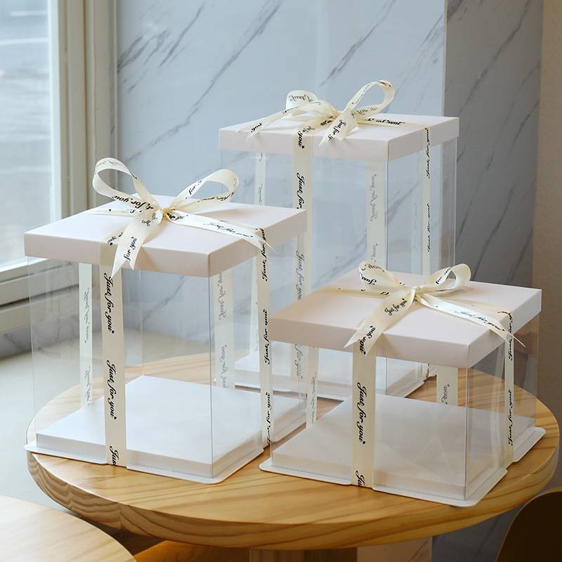 【現貨】（5個裝）透明生日蛋糕盒 蛋糕盒 透明塑膠盒 透明盒加高 包裝盒  西點包裝盒 單層 雙層  4吋 6吋 8吋