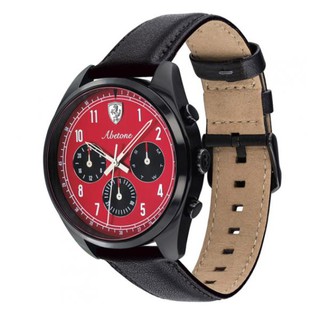 Ferrari 法拉利 男錶 手錶 真皮 錶帶 腕錶 黑x紅 全新正品 twemall