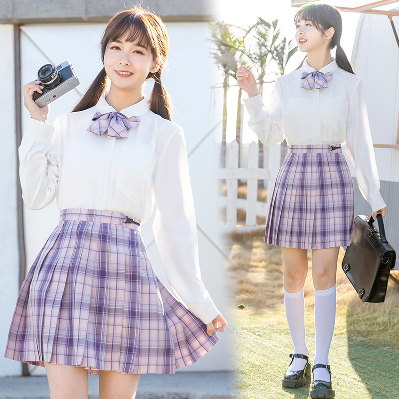 木星衣閣 現貨幽霧jk制服正版春夏季格子裙學院風百褶裙學生半身裙 白襯衣 蝦皮購物