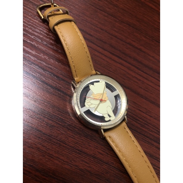 聯名款 日本機芯 非防水款 合成皮革 小熊維尼 手錶 女錶 腕錶 黃色