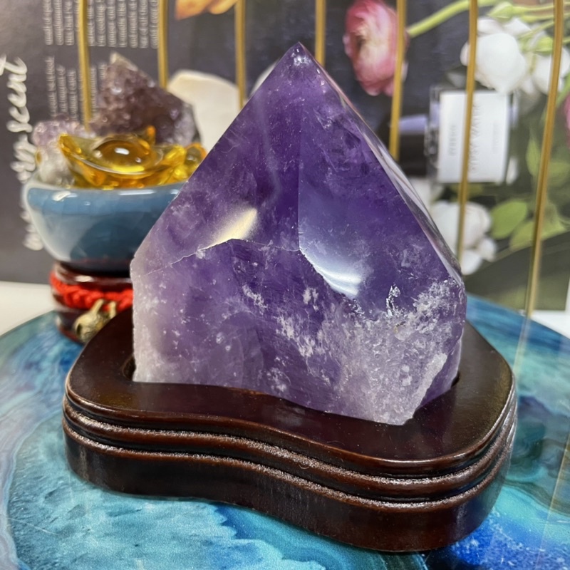 嚴選💯玻利維亞🇧🇴紫黃骨幹水晶✨14號630公克❤️象徵智慧創造財富🥰消磁功能⭕️