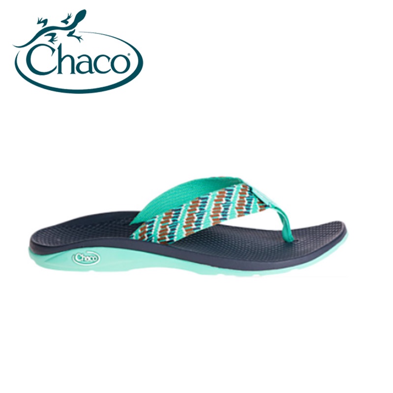 【Chaco】Classic Flip 女戶外運動夾腳拖鞋-湖綠堆疊 CH-ETW01-HC64