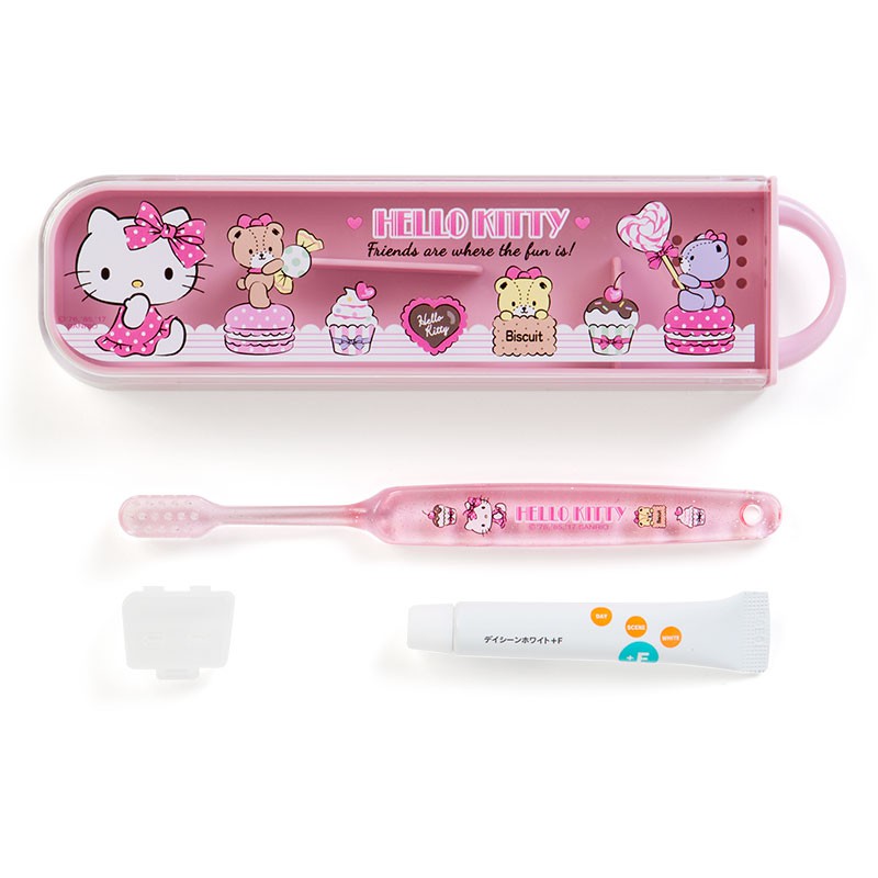 哇哈哈日本代購 現貨 三麗鷗 Hello Kitty 凱蒂貓 兒童 牙刷牙膏組 日本製