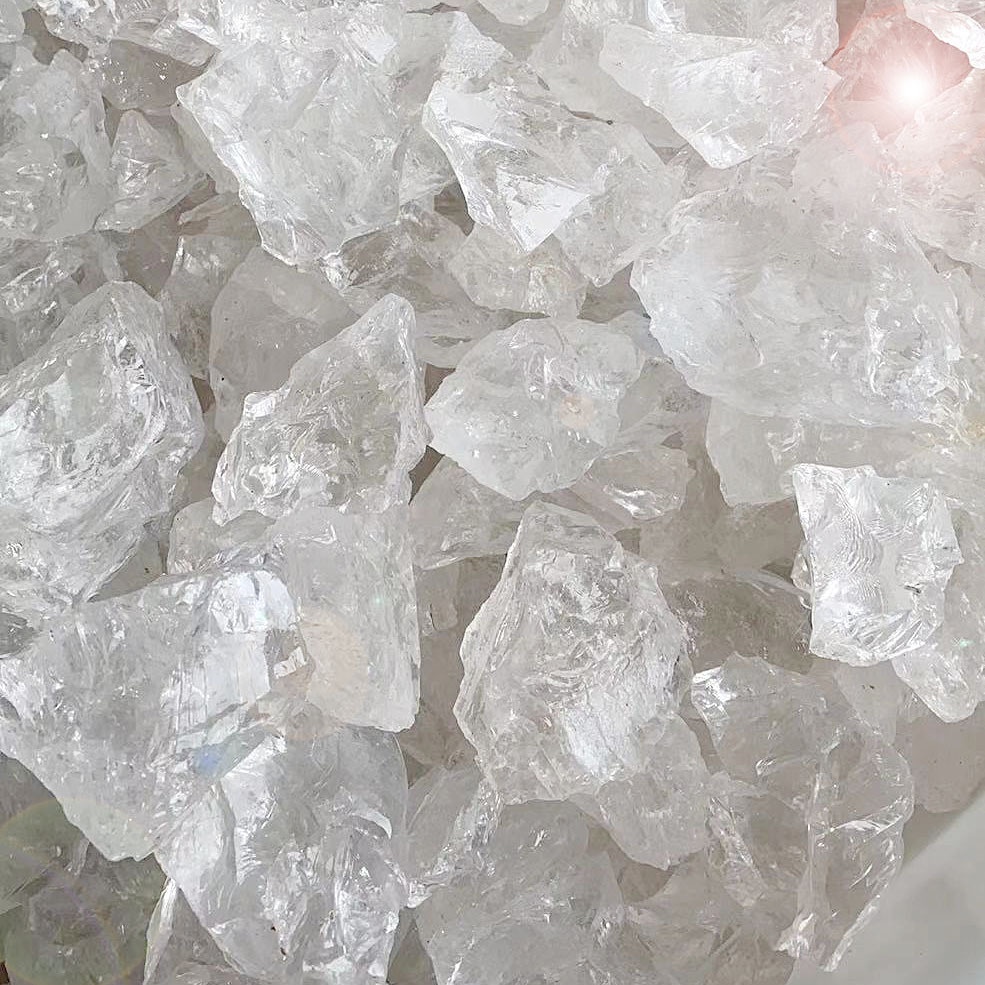 批發 天然水晶原石 碎石白水晶透明透體通透香薰擴香石 白水晶石
