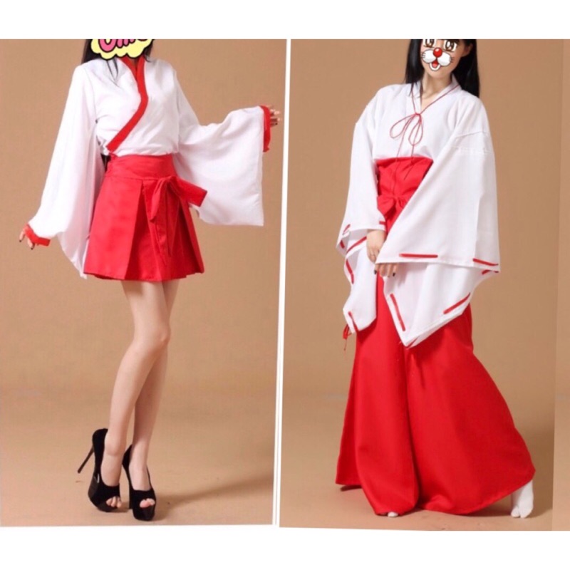 台灣現貨cos 日本女巫裝巫女和式道服和服犬夜叉日動漫桔梗月華夜角色扮演神社祭典二趾襪萬聖節 蝦皮購物