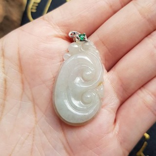 °☆ 珮齊精品舖 ☆° 天然A貨翡翠緬甸玉 微冰黃如意墜 玉飾 玉佩 萬事如意 吉祥如意 糯種 0309581 附扣頭