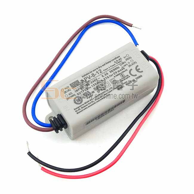 【祥昌電子】MW明緯 APV-8-12 IP42 全電壓 室內 DC12V 8W 變壓器