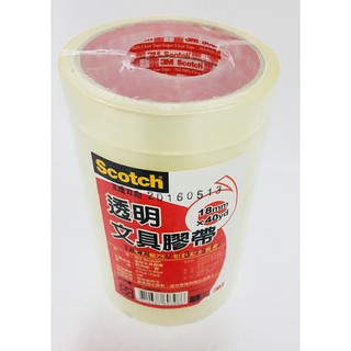 Scotch 502 透明 膠帶18mm x 40yd 筒裝 8入 OPP 文具膠帶 3M