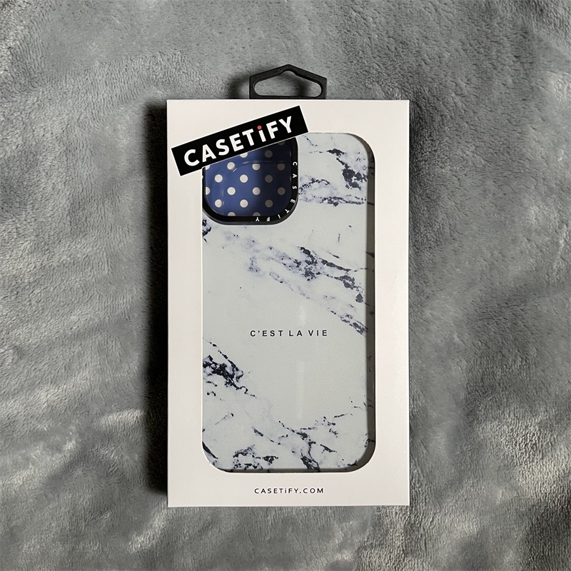 Casetify X C'EST LA VIE 白色大理石透明靈感設計 iPhone 13 Pro MAX Mini 1