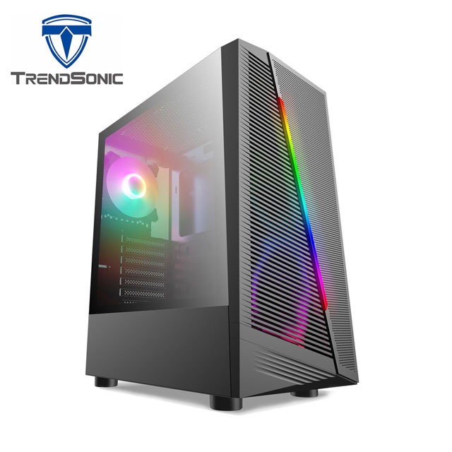 TRENDSONIC T330 ARGB電競電腦機殼/玻璃側板/內附3顆ARGB風扇/USB3.0