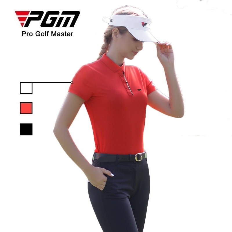 Pgm 高爾夫休閒短袖 Polo T 恤 ashion 韓式速乾休閒運動衫女士女士