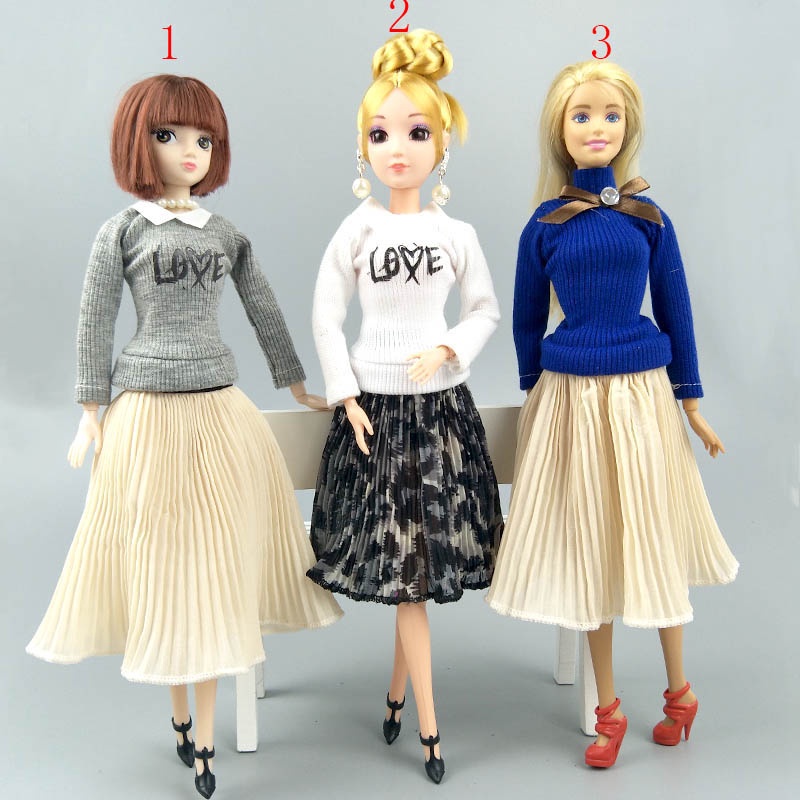 芭比娃娃衣服 6分換裝娃娃百褶裙 30釐米娃娃禮服服裝 套裝多色