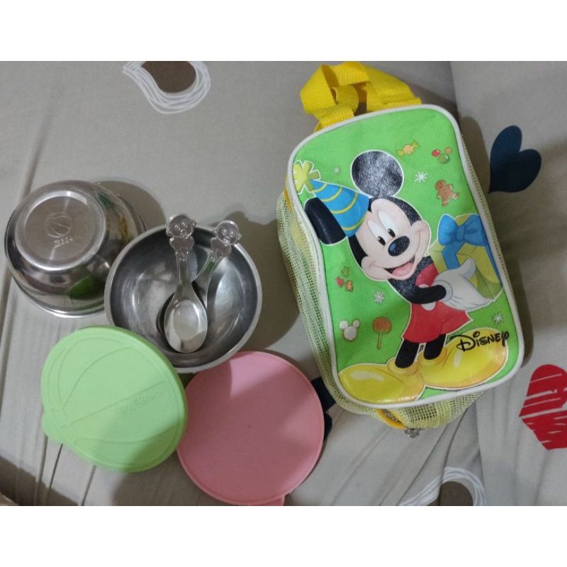 byboo 擺布 二手幼兒園餐具，碗湯匙蓋304不鏽鋼