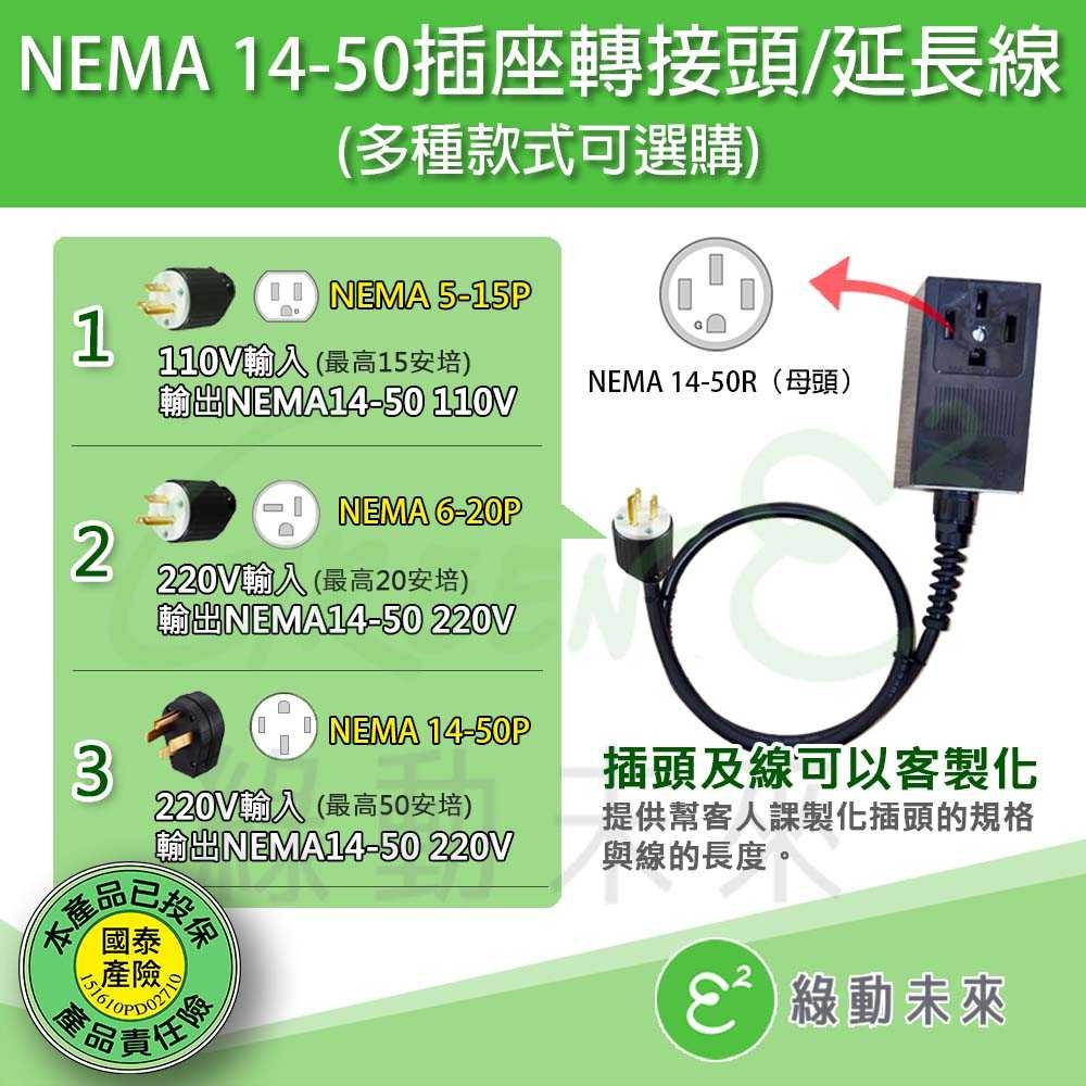 電動車 電動汽車 專用 NEMA 14-50插座轉換頭 冷氣頭及家用頭 三款可選【綠動未來】