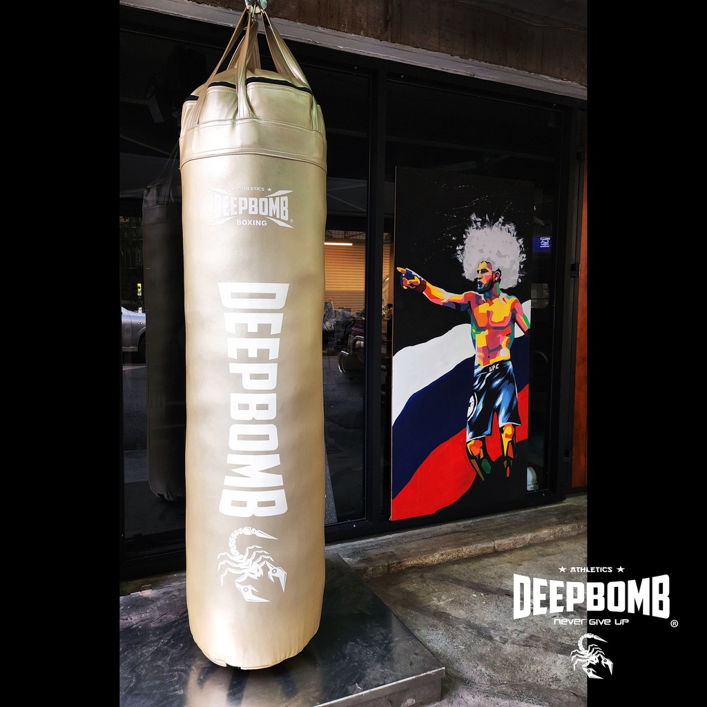 [古川小夫] DEEPBOMB 沙包 拳擊 頂級專業沙包 泰拳沙包 沙袋 健身房 175cm-85kg 金色 台灣製造