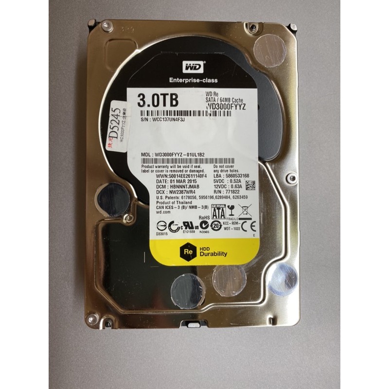 WD 3tb 黑標 （客訂已保留）