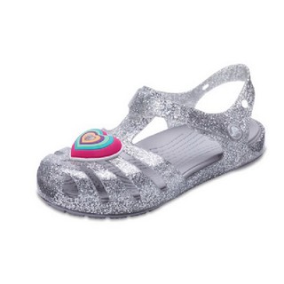 麻緹子 Crocs 卡駱馳 布希鞋 銀灰 經典款 伊莎貝拉繽紛愛心涼鞋 洞洞鞋 幼兒童鞋 Kids 小鱷魚 休閒鞋 童鞋
