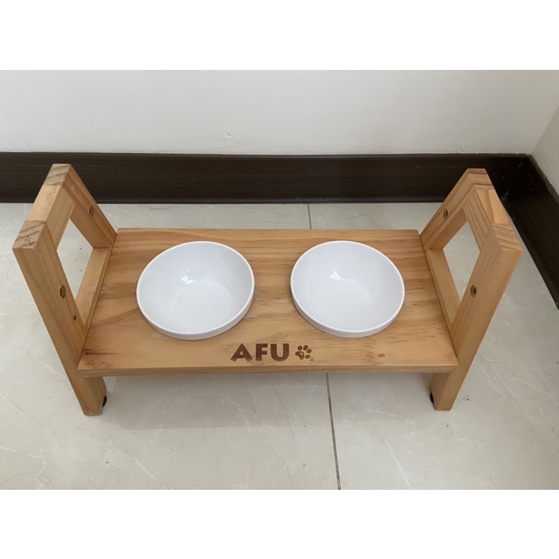 AFU二手原木餐桌碗架（附碗）